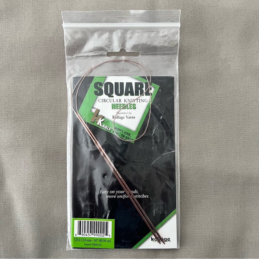 Kollage Square Circular Knitting Needles US 0 / 2.0 mm - 24”